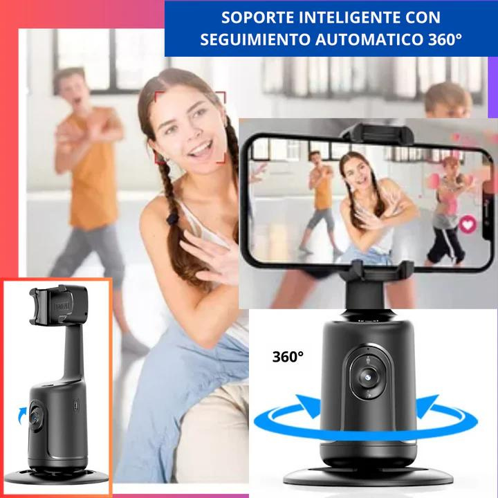 SOPORTE INTELIGENTE PARA CELULAR CON SEGUIMIENTO AUTOMÁTICO 360°